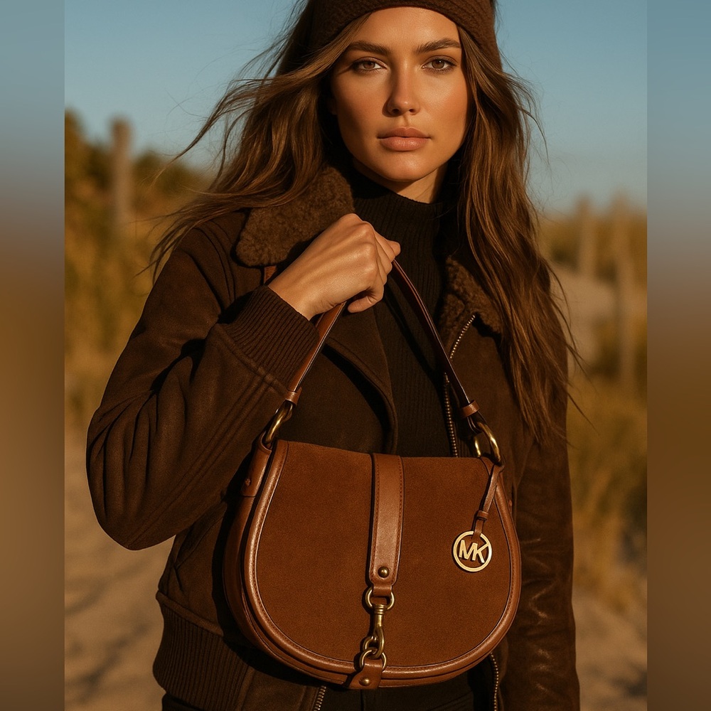 Michael Kors Tan Suede & Leather Bag